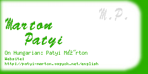 marton patyi business card